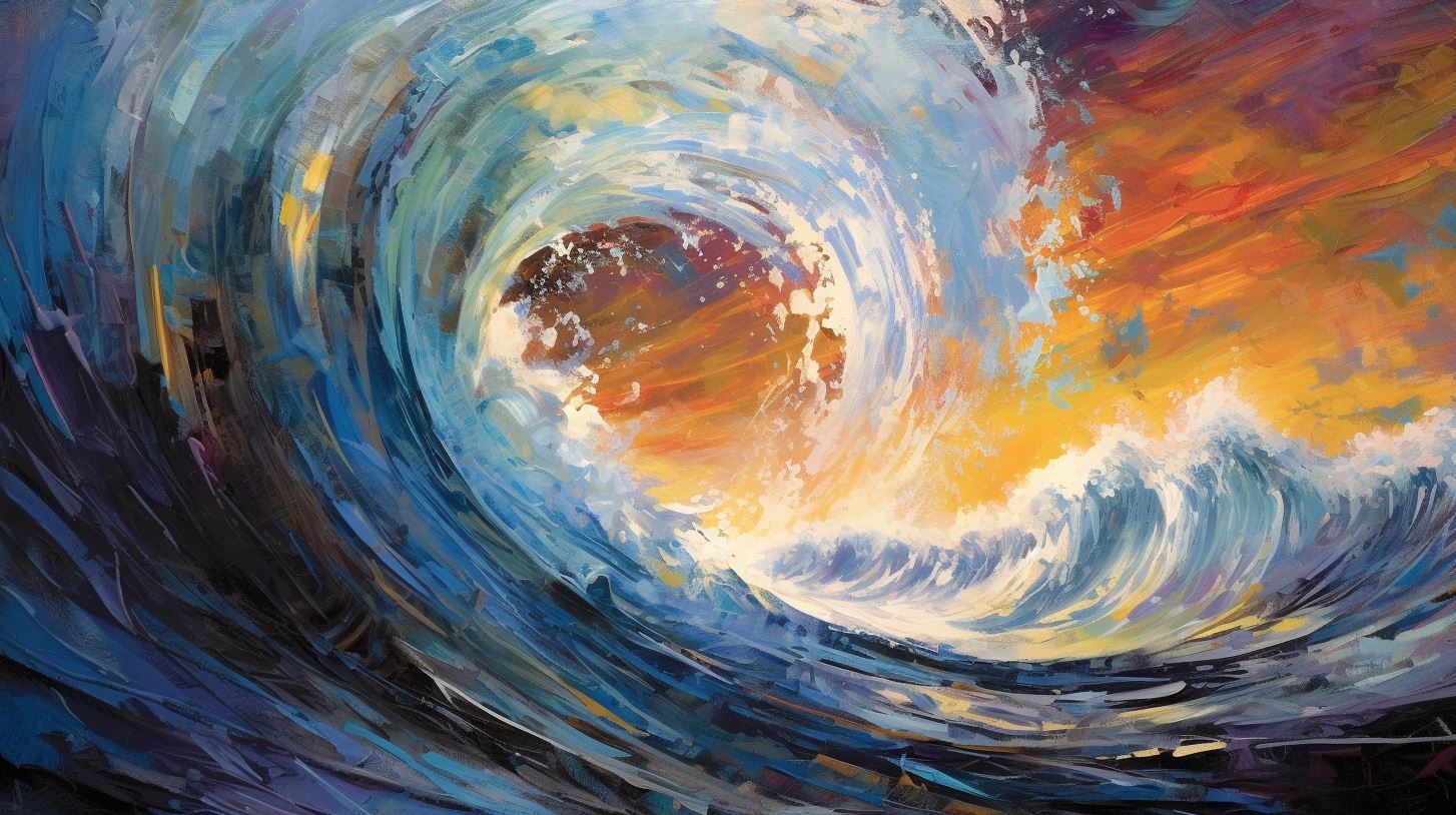 painting of a wave